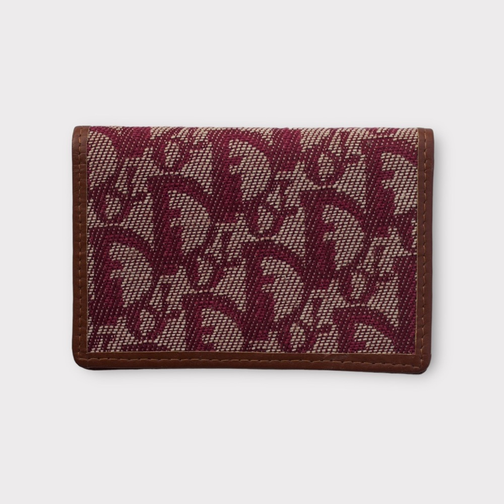 christian dior 2000s red trotter cardholder